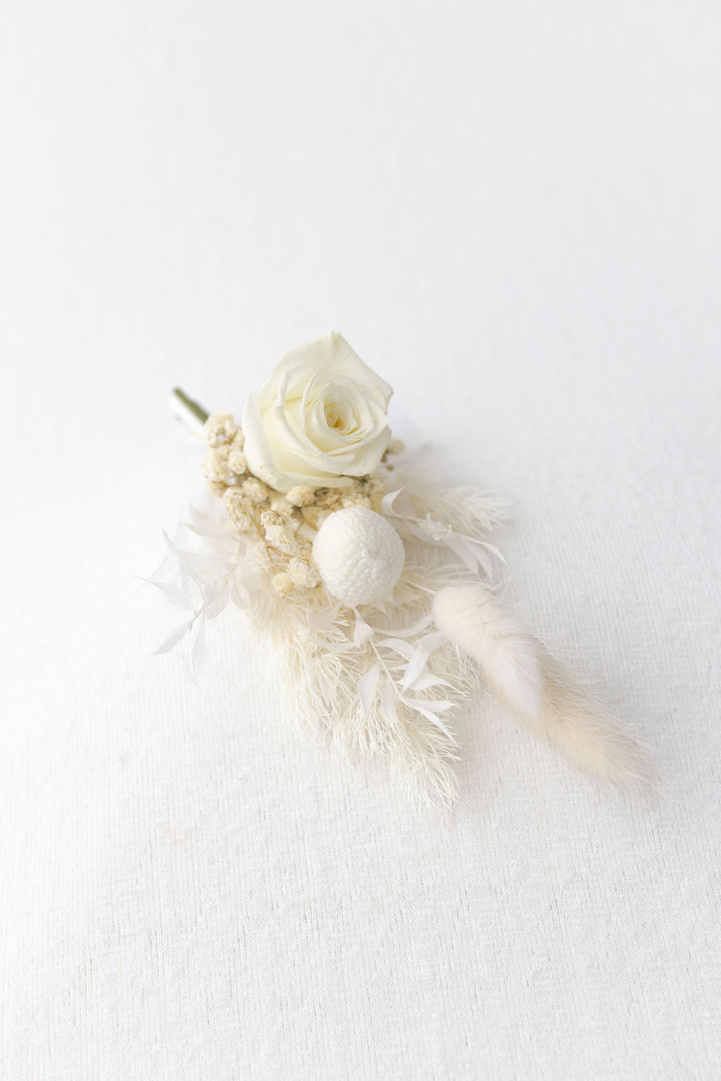 White and Cream Preserved Boutonniere