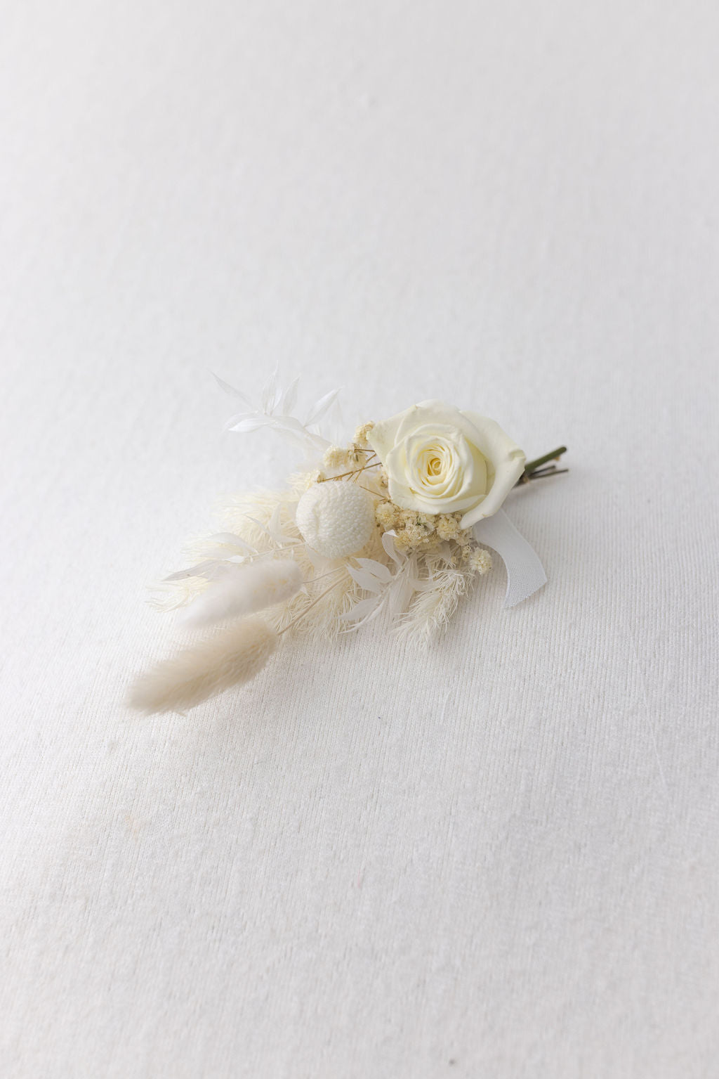 White and Cream Preserved Boutonniere