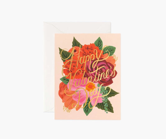 Happy Valentines Day Pink Floral Rifle Paper Co Card